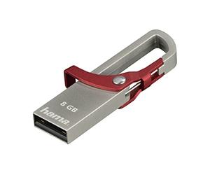 Hama 123919 8GB Hook Style Flash Pen USB, Grey/Red
