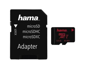 Hama 128GB microSDXC Memory Card, UHS-I U3, with SD Adapter
