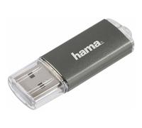Hama 16 GB USB 2.0 Data Stick (10 MB/s Data Transfer, USB Stick with Eyelet for Attaching to Key Ring, Memory Stick with Locking Cap, Suitable for Windows/MacBook) Grey