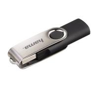 Hama 16GB USB 2.0. Capacity: 16 GB Device interface: USB Type-A USB version: 2.0 Read speed: 6 MB/s. Form factor: Swivel Product colour: Black Silver