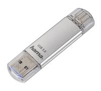 Hama 16Gb USB Flash Drive with USB 3.0 & USB 3.1 Type-C Silver, 00124161