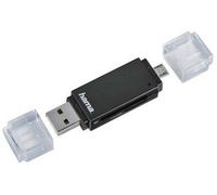 HAMA 181056 OTG SD/MICRO SD CARD READER, BLACK