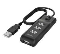 Hama 200119 USB 2.0 hub 4 ports Black USB hubs multi-port splitters
