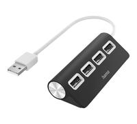 Hama 200119 USB 2.0 hub 4 ports Black USB hubs multi-port splitters