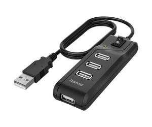 Hama 200120 USB Hub 4 ports White USB 2.0 multi-port splitter