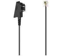 Hama 201155 Phone Cable Black with 1x TST plug and 1x RJ12 6p6c plug