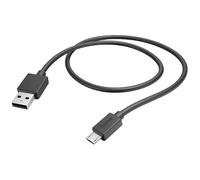 Hama USB A to Micro USB Charging Cable, 1 m (Quick Charge, Data Cable, Mobile Phone Cable, USB Type A, Micro USB, Maximum Compatible) Black