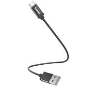 Hama 201600 USB charging cable USB 2.0 USB-A to USB-C Black 0.20 m