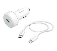 Car charger. fast with Lightning PD cable, 20W, 1m, white