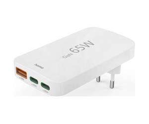 Hama 201976 USB charger 65 W 2x USB-C 1x USB-A PD flat mini charge...