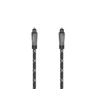 Hama Toslink Optical Cable 205139 – Metal Gold-Plated ODT Plug, Aramid Jacket – 1.5 m Black