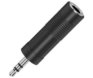 Hama 205196 Audio Adapter Jack socket 6.35mm to plug 3.5mm Black