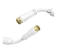 Hama 205251 Satellite Connection Cable F Plug to F Plug Gold-Plated 1.5 m 100 dB, White