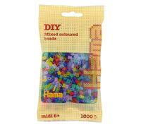 Hama 207-53 Beads - Translucent Mix (1000 Midi Beads),Multicolour