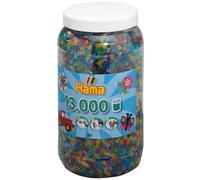 Hama Tub of Iron-on Beads 211 54 - approx. 13,000 transparent beads with glitter