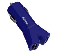 Hama 3.4A 2-Port USB Car Fast Charger Vehicle Adapter for Tablet PC iPad Blue
