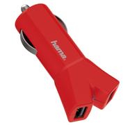Hama 3.4A Speed 2-Port USB Car Fast Charger Cigarette Lighter Red