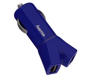 Hama 3.4A Speed 2-Port USB Car Quick Charger Cigarette Lighter Blue