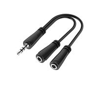 Hama 3.5mm Jack Adapter Splitter | Male to 2 x 3.5 mm Female Headphone Adapter Dual Plug for Tablet Mobile Phone Laptop to Listen Together with 2 Headsets