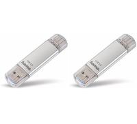 Hama 32Gb FlashPen C-Laeta, Type C USB 3.1, USB 3.0, 3, 00124162 (USB 3.1, USB 3.0, 3), Silver (Pack of 2)