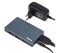 Hama 4-Port USB 3.0 Active Usb-Hub With AC Adapter Distributor for PC Notebook