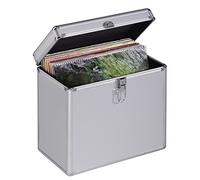 Hama | 50 Vinyl Records LP Case, Aluminium Look | Silver
