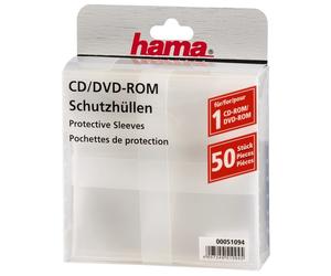 Hama 50x Pp Plastic Protective Sleeves CD Covers DVD Blu Ray CD