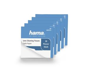 HAMA 5956 LENS CLEANING TISSUES 5 PACK OF 30 PIECES 150 TISSUE OPTIC CLEANER