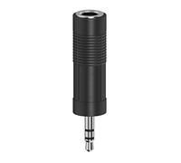 Hama 6.35 3.5 Jack Adapter (6.3 mm Female to 3.5 mm Male Jack Adapter, Stereo, Headphone Jack, Audio Stereo Connector, Ideal Audio/Electric Piano/Keyboard Mixer) Black