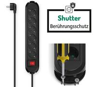Hama 6-Way Power Strip With Switch 1.5 m, Black, 6 Outlets