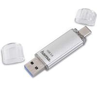 Hama 64Gb USB Flash Drive with USB 3.0 & USB 3.1 Type-C Silver, 00124163