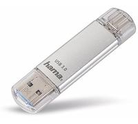 Hama 64Gb USB Flash Drive with USB 3.0 & USB 3.1 Type-C Silver, 00124163