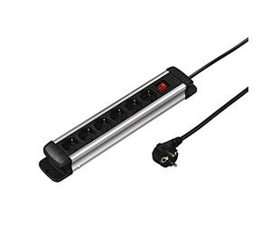 Hama 6way Distribution Panel "Pro-S 60S", 1.5 m - surge protectors (1.5 m, 50/60, Black, Silver)