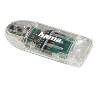 Hama 91092 | 8 in1 SD/MicroSD Card Reader with Direct USB 2.0 Connection, Transparent