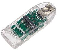 Hama 91092 | 8 in1 SD/MicroSD Card Reader with Direct USB 2.0 Connection, Transparent