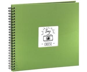 Hama 94870 Fine Art Spiralbound Album Photo | 32 x 36cm 50 w/Black Pages, Apple-Green