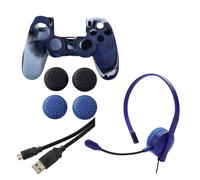 Hama Accessory Set Chat Headset Skin Case Bag USB Cable For Sony PS4 Controller