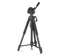 Hama Action 170 3D Camera Tripod with 62-170 cm Height, Photo Tripod with Mobile Phone Holder and Tablet Holder, Tripod with 3-Way Head, SLR Camera Tripod with Bag Black