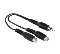 Hama adapter 1x cinch plug - 2x cinch socket (RCA, adapter, cable, flexible, audio, accessories, wire) black