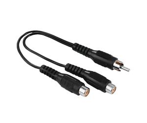 Hama adapter 1x cinch plug - 2x cinch socket (RCA, adapter, cable, flexible, audio, accessories, wire) black