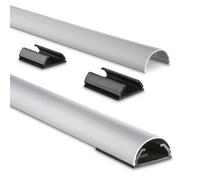 Hama Aluminium Cable Duct, Silver | Semi-Circular shape, 110x3.3x1.8cm, Space for up to 5 cables, With mounting hardware