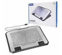 Hama Aluminium Quiet Laptop Cooler Tiltable 2 Blue LED Fans Up to 15.6" laptops Black