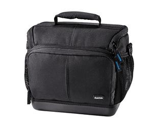 Hama Ancona HC 130 Outdoor Camera Case for DSLR Camera and Two Lenses, Water Resistant Hard Shell Base, Shockproof, Padded, Inner Dimensions 20 x 11 x 17 cm, Black