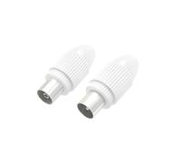 Hama antenna plug + antenna socket (replacement, connector, for cables approx. 0.5 to 1.1 mm diameter, terminal, coaxial) white