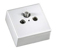 Hama Antennas-Socket 3-Fach 10dB Sat-Dose Finery TV Radio Pass-Through