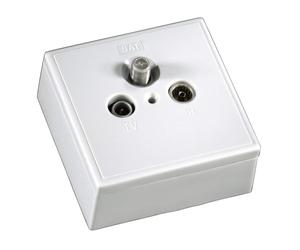 Hama Antennas-Socket 3-Fach 10dB Sat-Dose Finery TV Radio Pass-Through