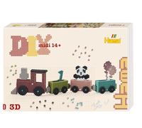 Hama Art - 3D Birthday Train | Approx. 6.000 Beads, 3 pegboards, 4 Hama Connectors, Colour Printed Design Sheet, Instructions & Ironing Paper