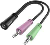 Hama Audio Adapter: 2X 3-Pin 3.5 Mm Jack Plug - 4-Pin 3.5 Mm Jack Socket, Stereo