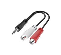 Hama Audio Adapter Jack RCA (3.5 mm Jack Male to 2 x RCA/RCA Female, HiFi Stereo Jack Adapter for Connecting Laptop, Mobile Phone, Tablet and Speakers, Amplifier, Stereo System with RCA