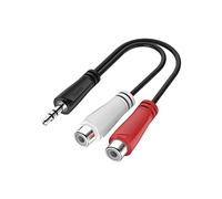 Hama Audio Adapter Jack RCA (3.5 mm Jack Male to 2 x RCA/RCA Female, HiFi Stereo Jack Adapter for Connecting Laptop, Mobile Phone, Tablet and Speakers, Amplifier, Stereo System with RCA